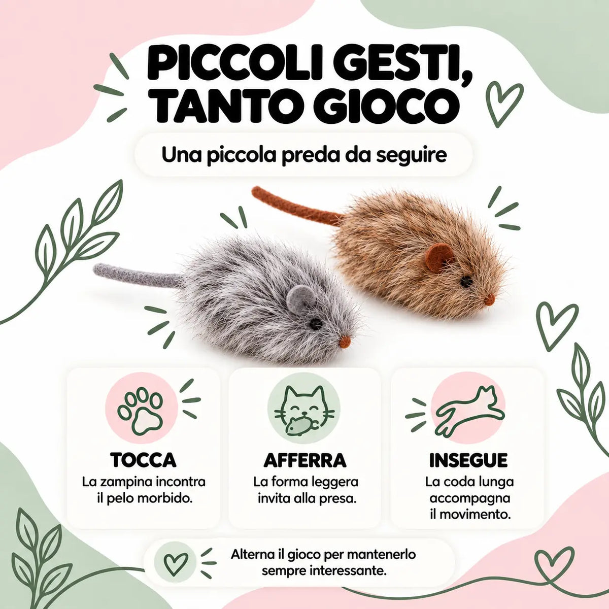 Topolini in peluche – tocca, afferra e insegui
