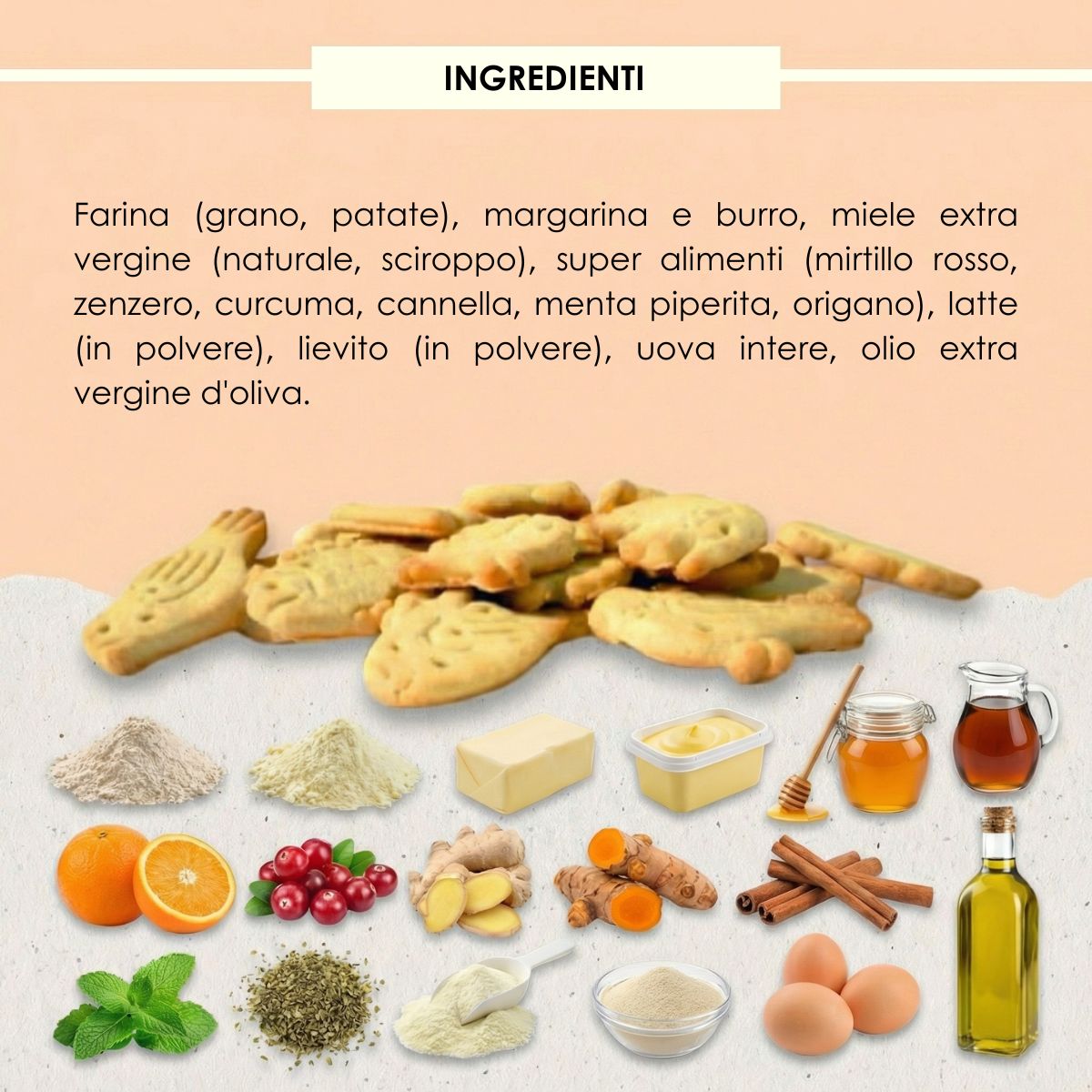 Deliziosi biscotti per cane artigianali Superfood al Miele e Burro 200 gr