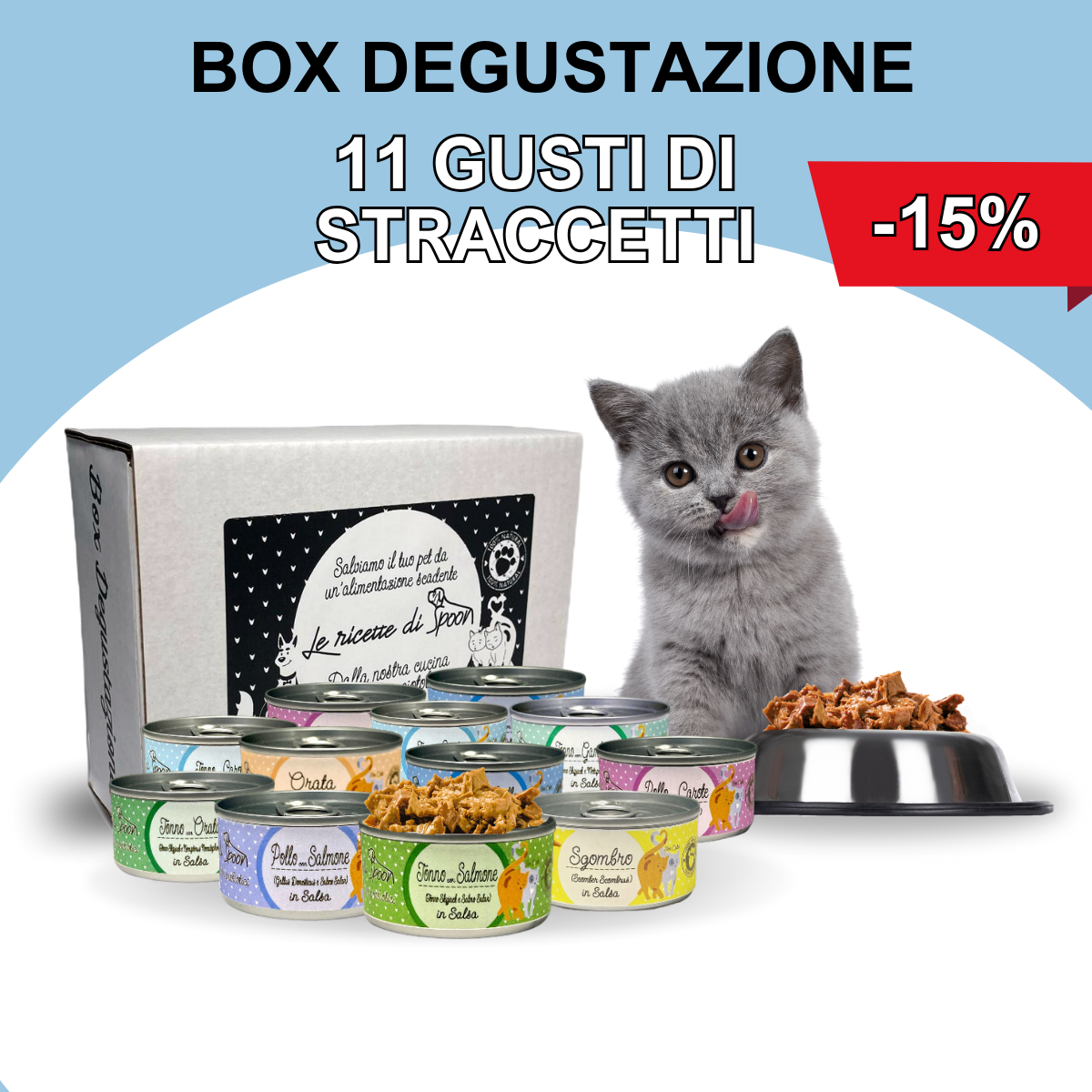 Box Degustazione 11 scatolette (11x85gr) di umido gatto