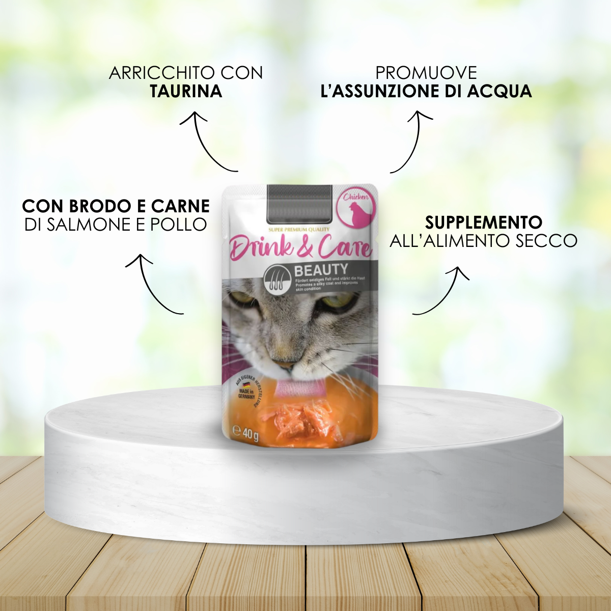 Drink Funzionale BEAUTY per un pelo morbido e setoso del tuo gatto