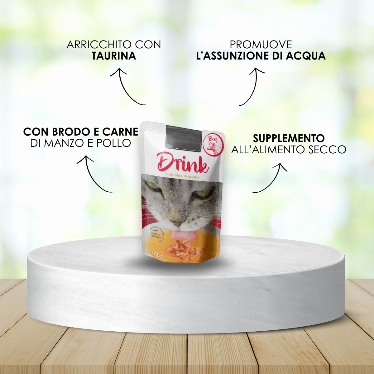 Drink al MANZO per un’adeguata idratazione del tuo gatto