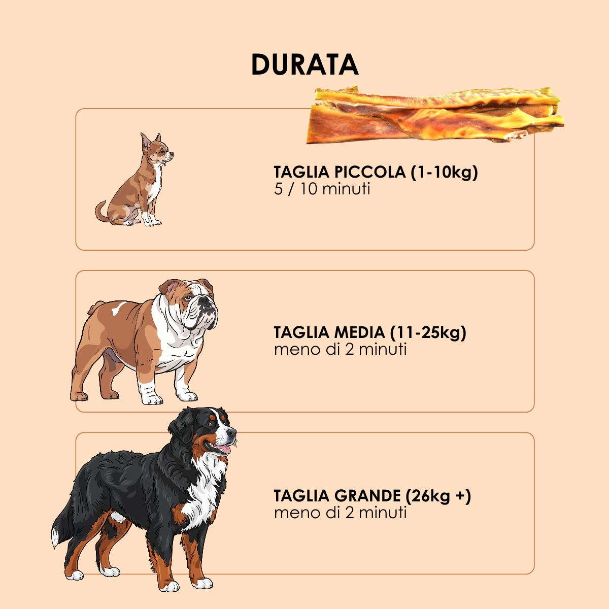 Snack funzionale Naturale per Cani: Pelle di Testa di Manzo essicato lentamente in forno  5 pezzi da 12 cm