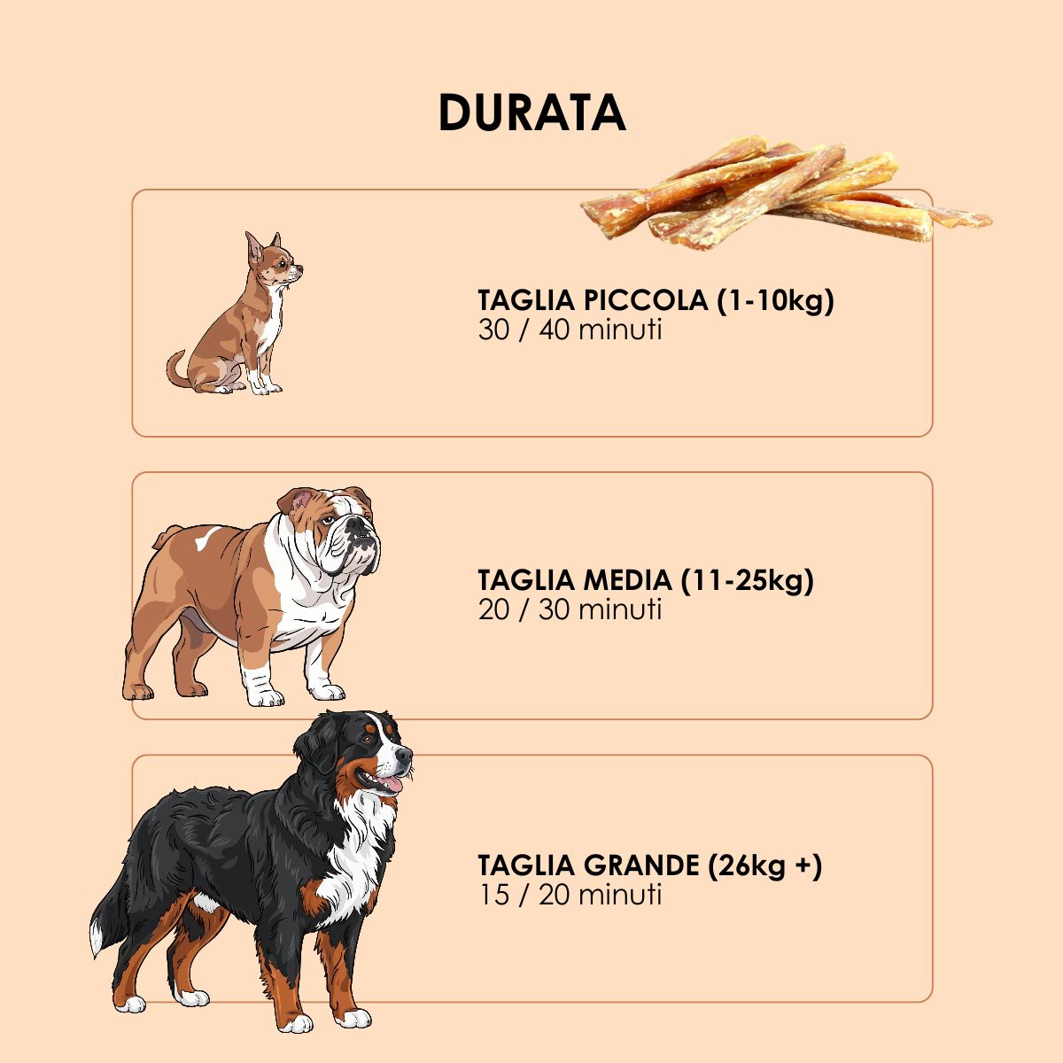 Snack funzionale Naturale per Cani: Tendine di Manzo essiccato lentamente in forno  100 g
