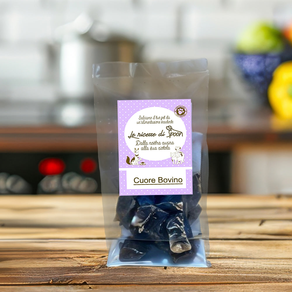 Snack funzionale Naturale per Gatti: Cuore Bovino Essiccato  20 gr