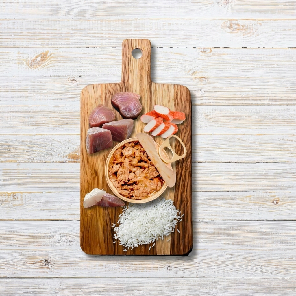 Le Ricette Semplici | Umido Naturale | Tonnetto Pelamis e Delizie di Surimi, acqua di cottura ed un pizzico di riso, cotti al vapore in vasetto 70 g