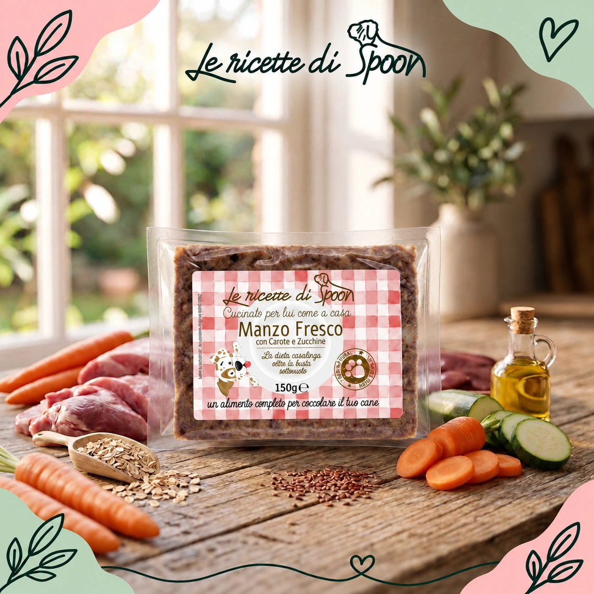 BARF in busta manzo – alimento completo per cane adulto, Le Ricette di Spoon