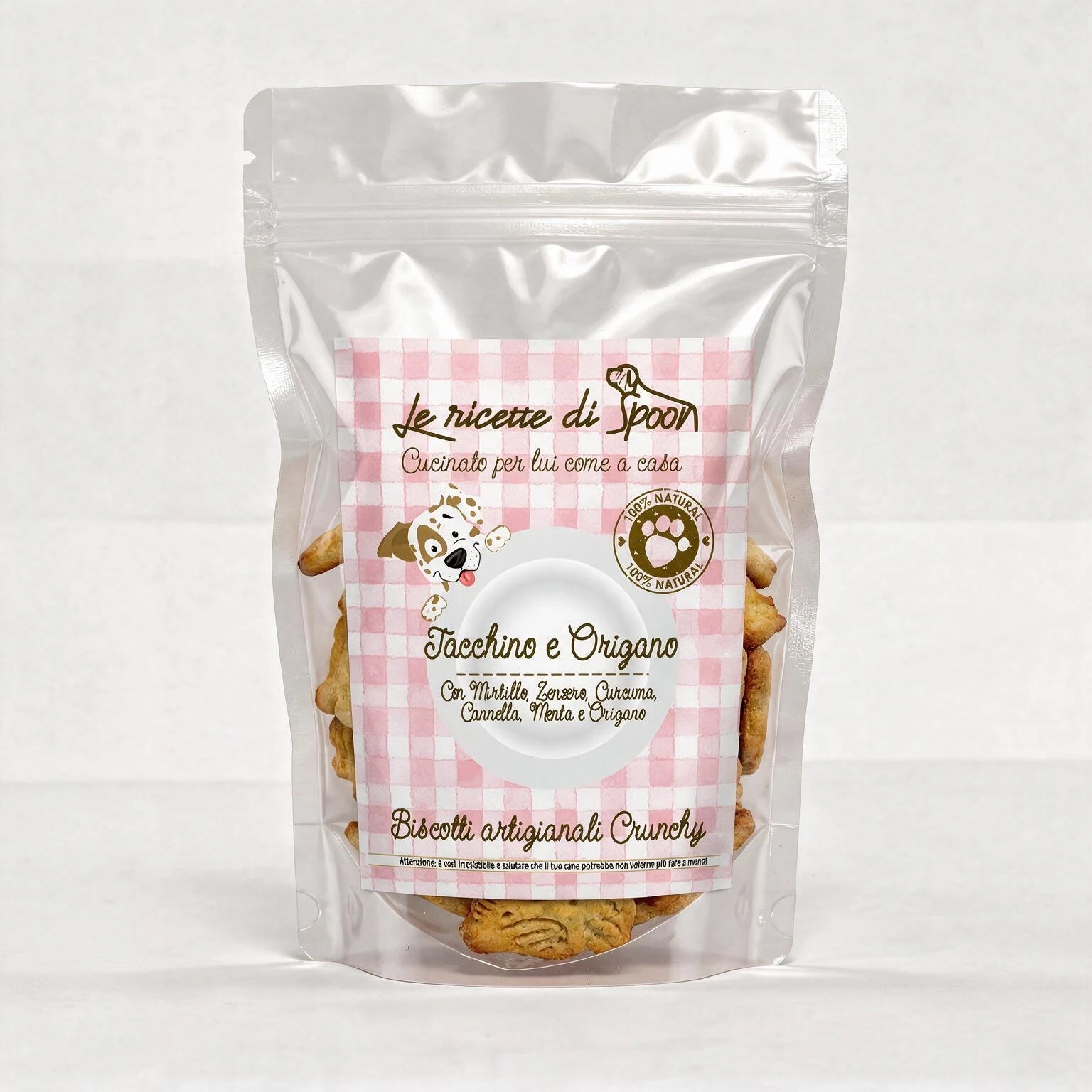 Deliziosi biscotti per cane artigianali Superfood Tacchino e Origano 200 gr