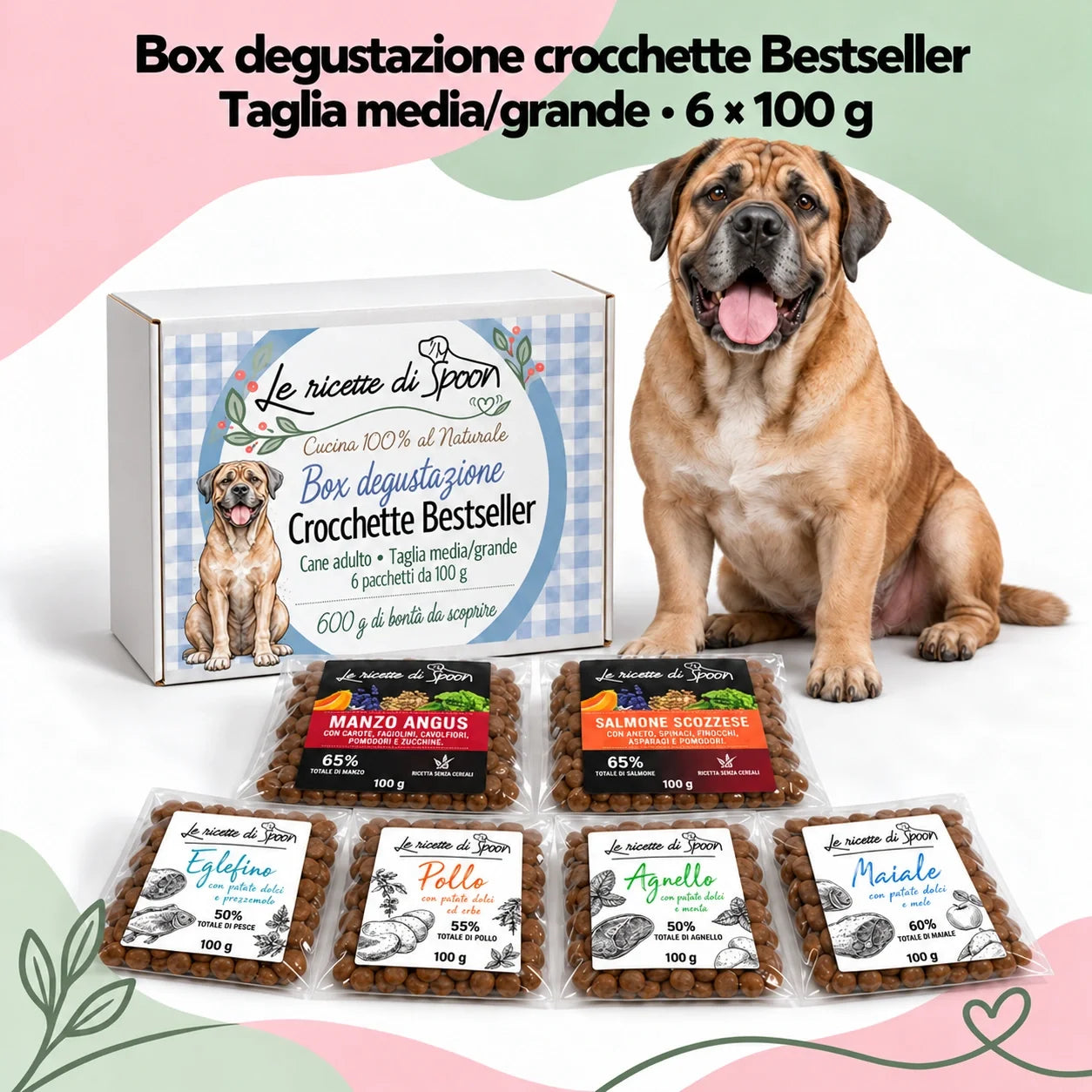 Box degustazione Bestseller cane adulto taglia media/grande, sei pacchetti da 100 g