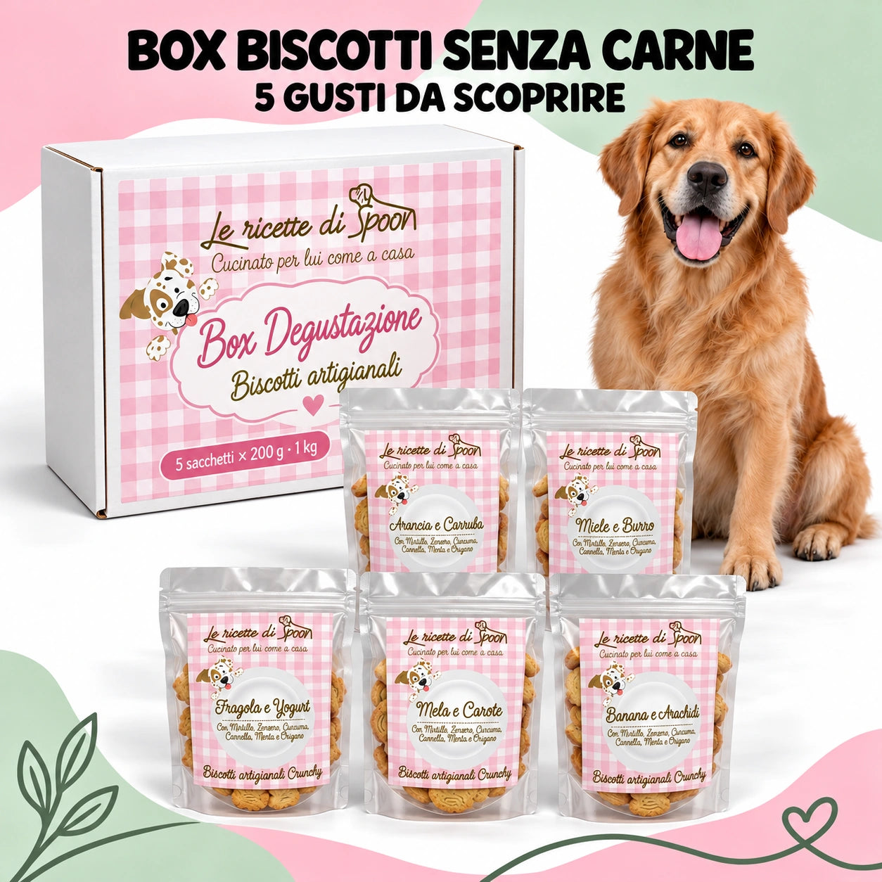 Box degustazione biscotti artigianali cane senza-carne, copertina approvata