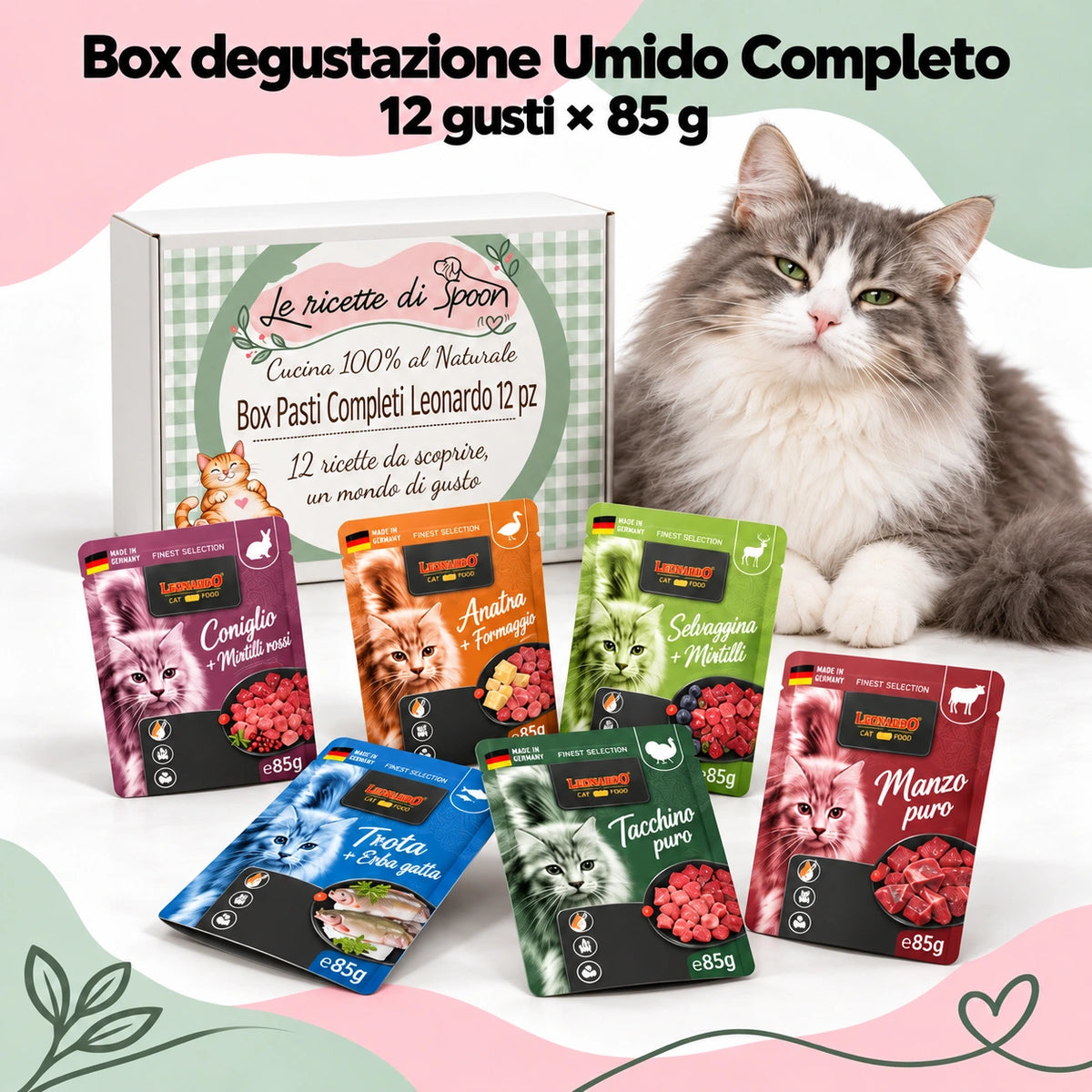 Box degustazione umido completo gatto — 12 buste da 85 g