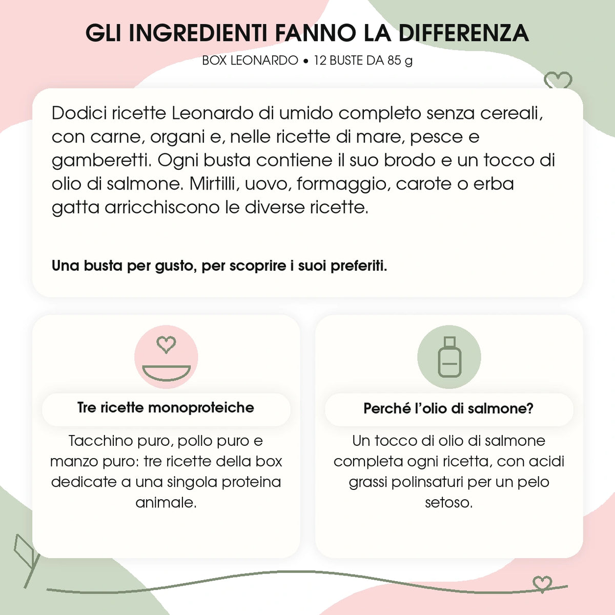 Ingredienti e benefici della box Leonardo