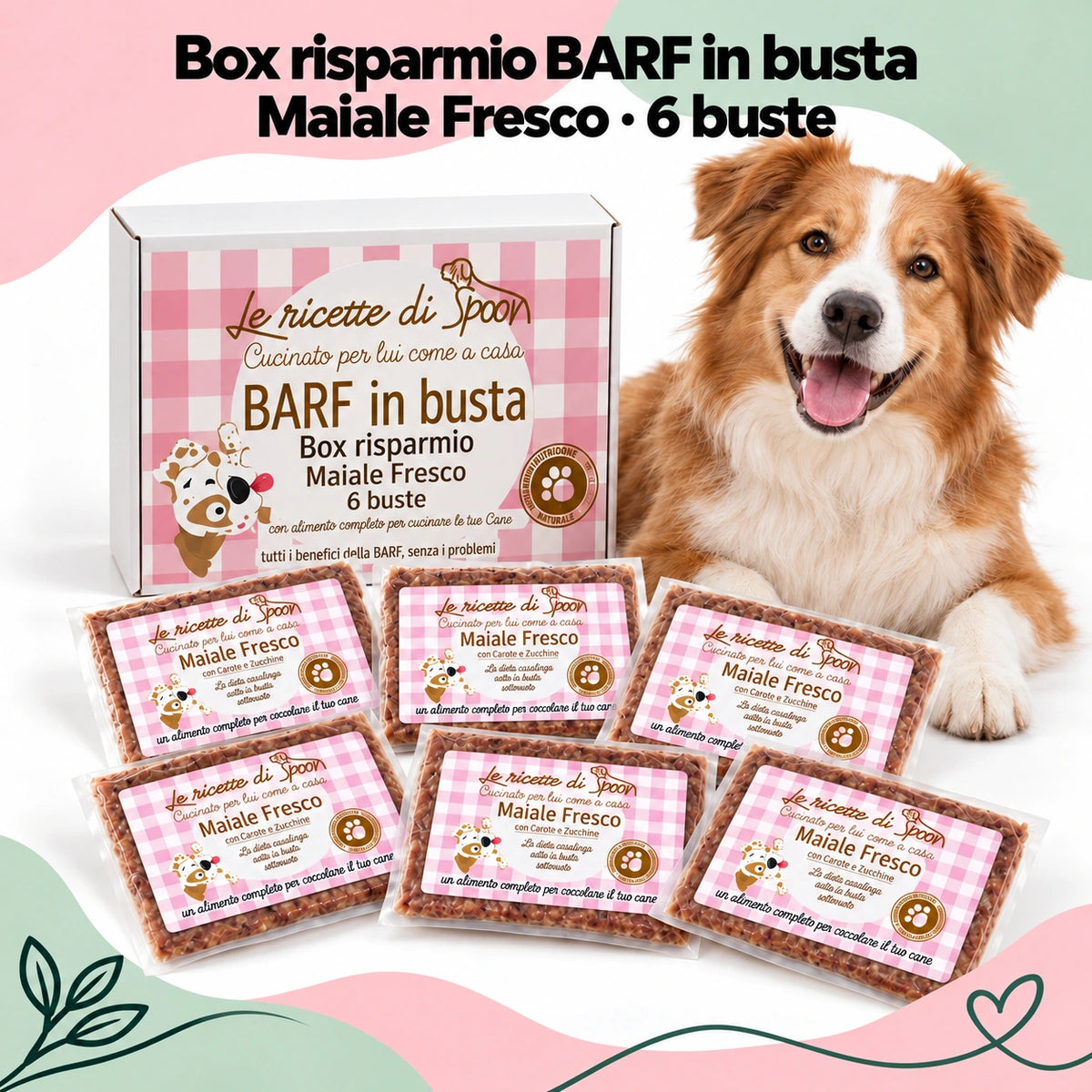 Box risparmio BARF in busta Maiale – sei buste dello stesso gusto