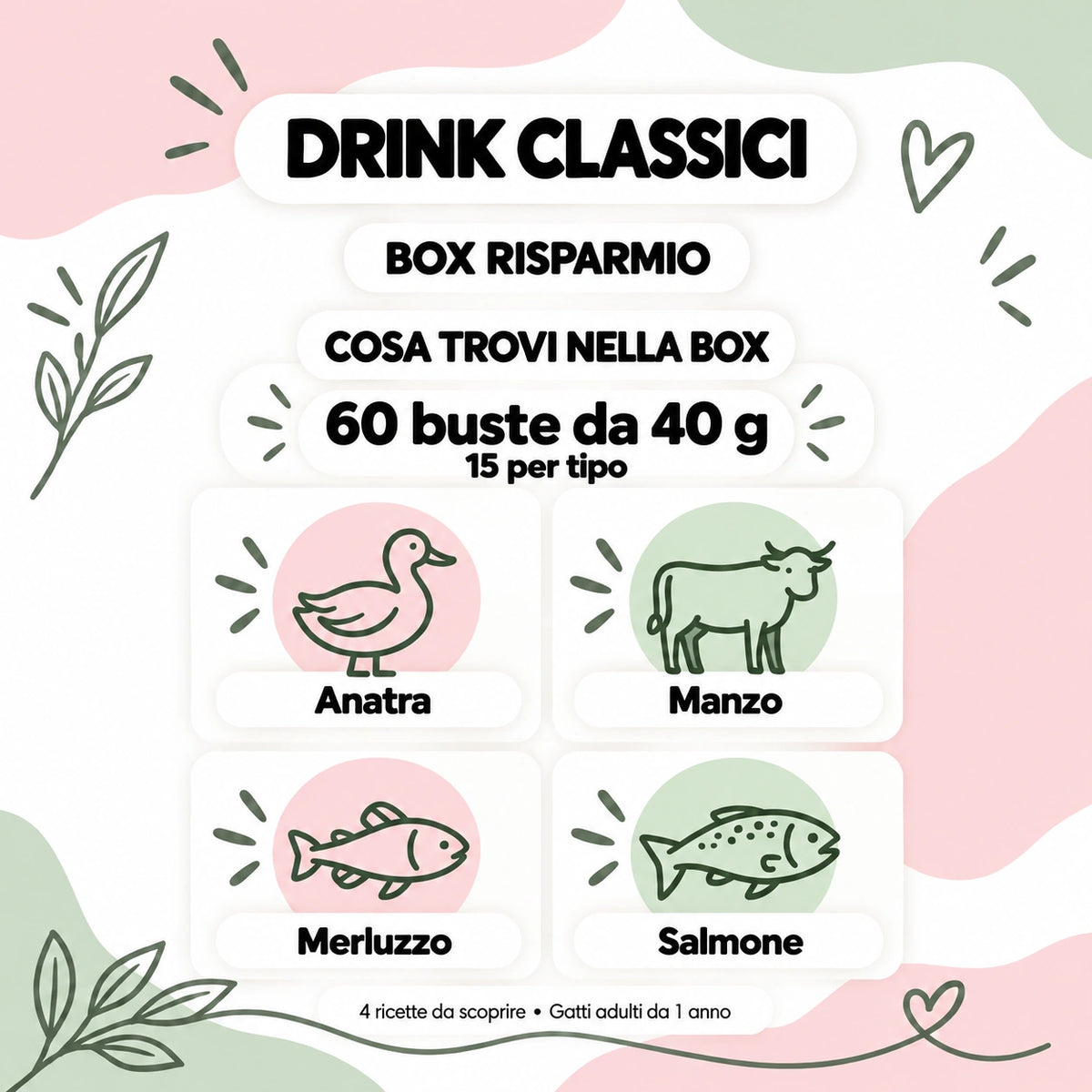 Box Risparmio Drink Classici — 60 × 40 g — assortimento