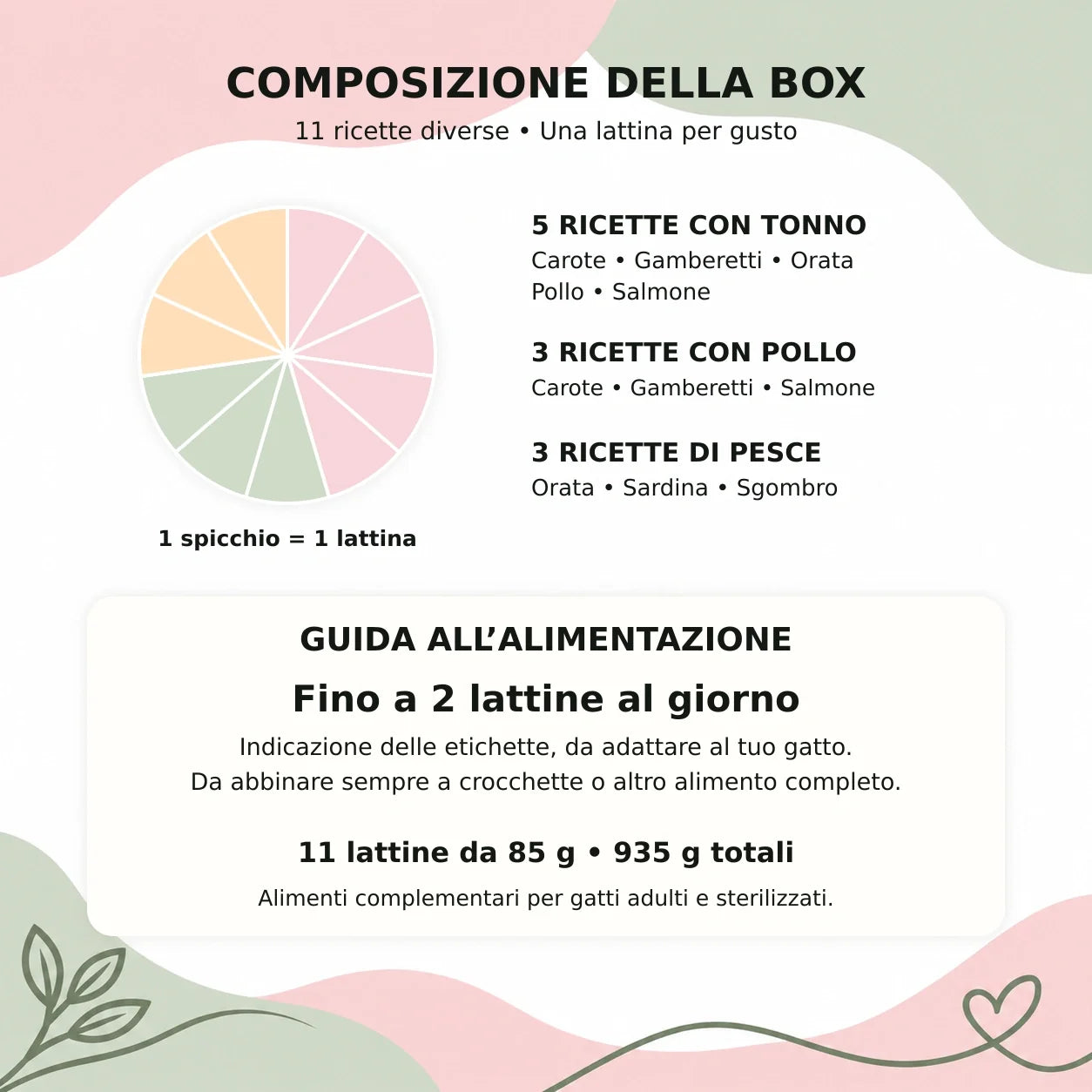 Box Straccetti gatto: composizione degli 11 gusti e guida all’alimentazione