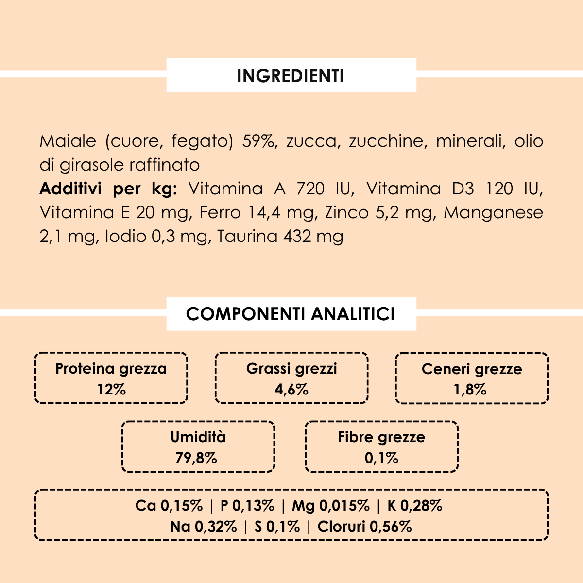 Pappa Casalinga alimento completo per Gatto adulto - Formula Struvite: Maiale con Zucca e Zucchine cotta in busta sottovuoto 85g