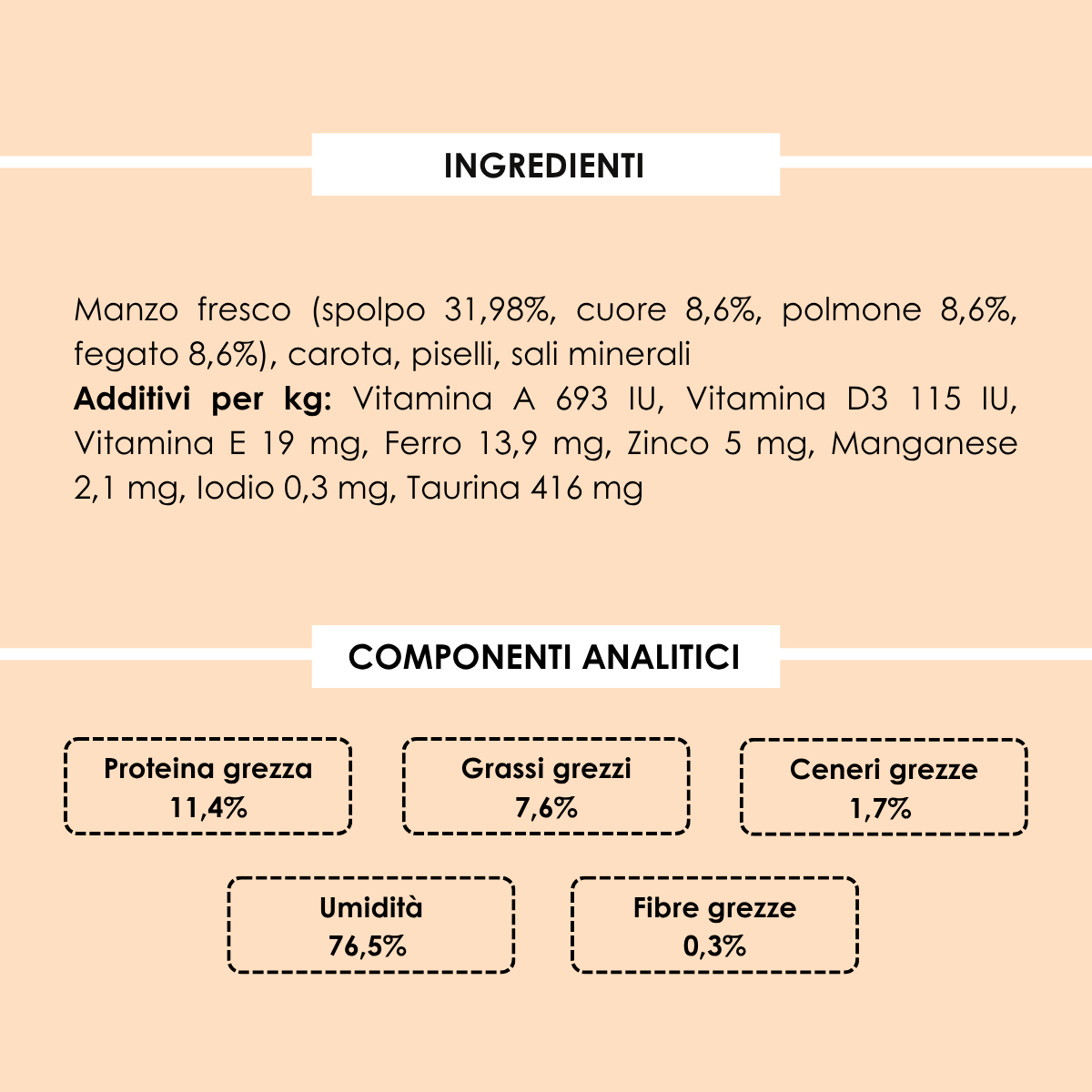 Pappa Casalinga alimento completo per Gatto adulto: Manzo con Carote e Piselli cotta in busta sottovuoto 85g