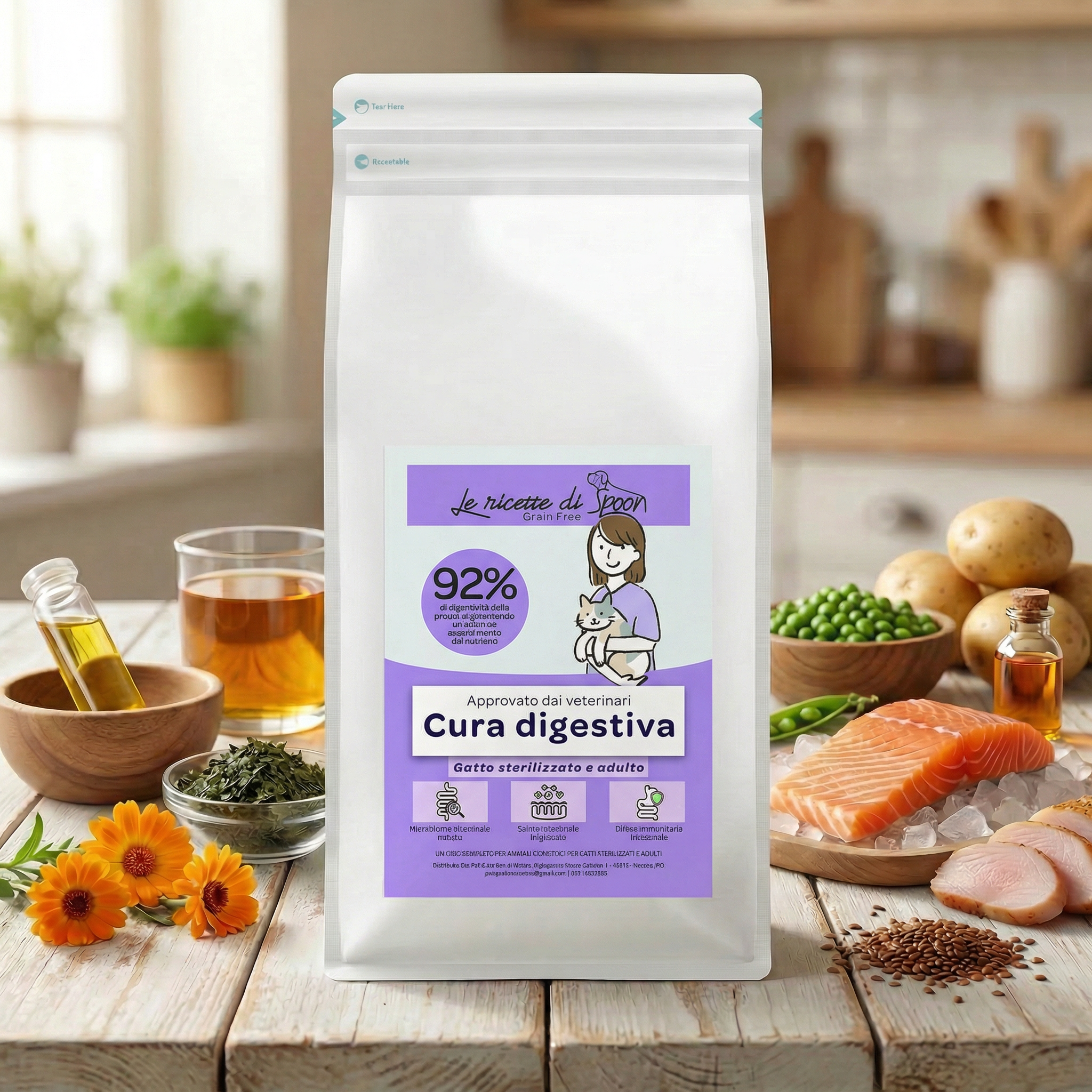 VetCare crocchette gatto - Cura gastrointestinale e digestiva, gatto sterilizzato e adulto