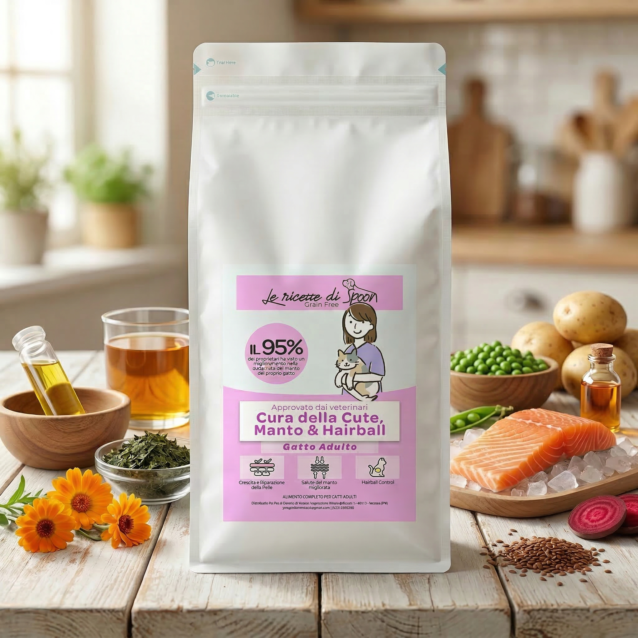 VetCare crocchette gatto - Cura della cute, del manto & hairball