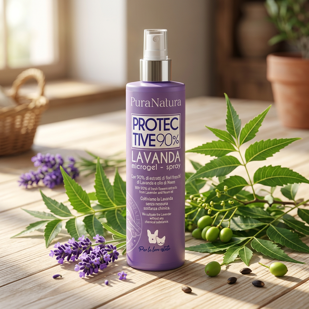 Antiparassitario Microgel Spray Naturale - Protective 90% Lavanda e Neem
