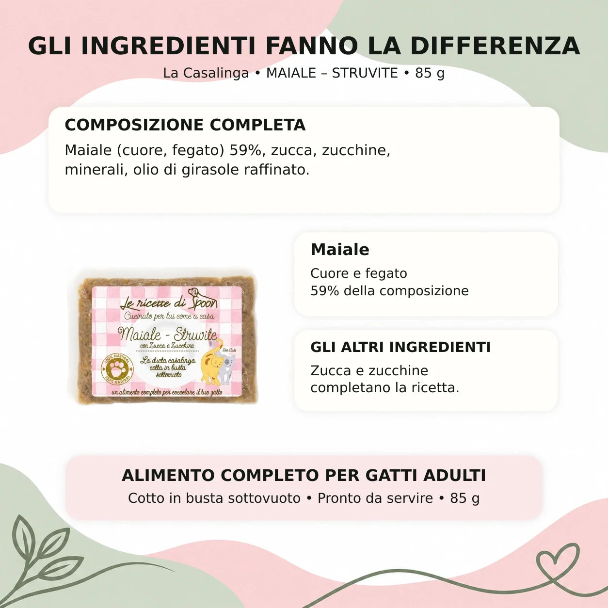 La Casalinga gatto maiale, 85 g – ingredienti e ricetta
