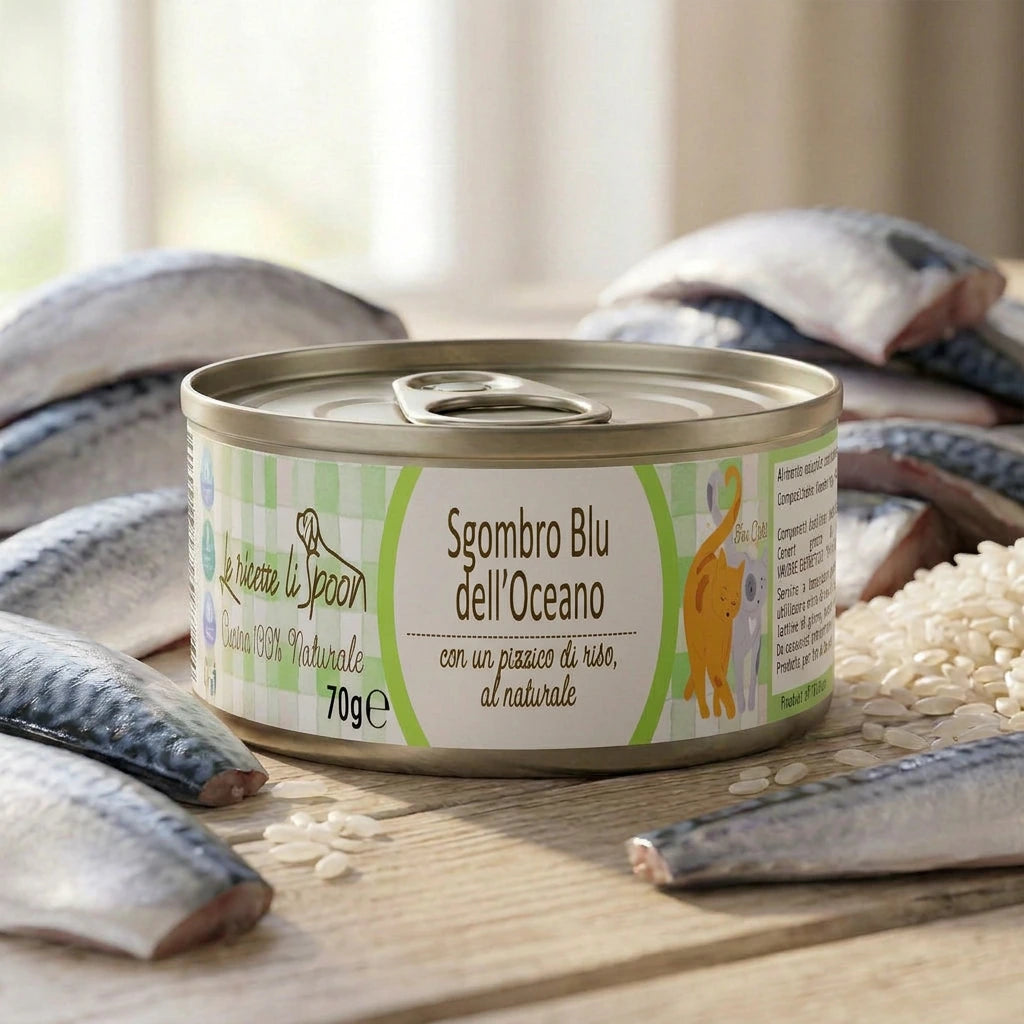 Le Ricette Semplici | Umido Naturale - Sgombro Blu dell'Oceano, acqua di cottura ed un pizzico di riso, cotti al vapore in lattina 70 g