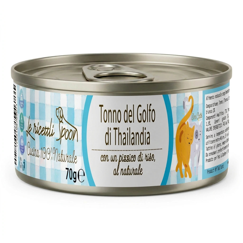 Le Ricette Semplici | Umido Naturale - Tonno del Golfo di Thailandia, acqua di cottura ed un pizzico di riso, cotti al vapore in lattina 70 g