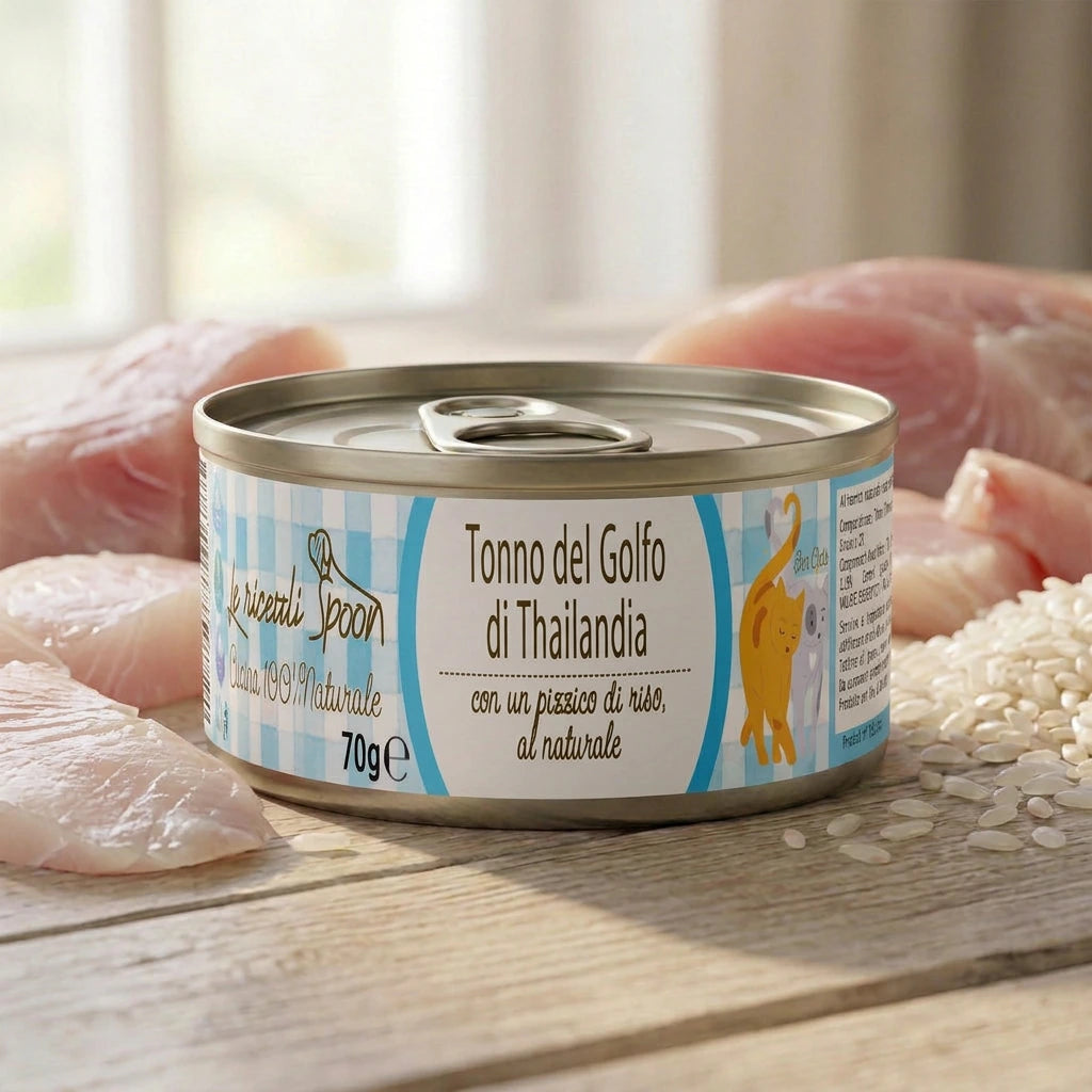 Le Ricette Semplici | Umido Naturale - Tonno del Golfo di Thailandia, acqua di cottura ed un pizzico di riso, cotti al vapore in lattina 70 g