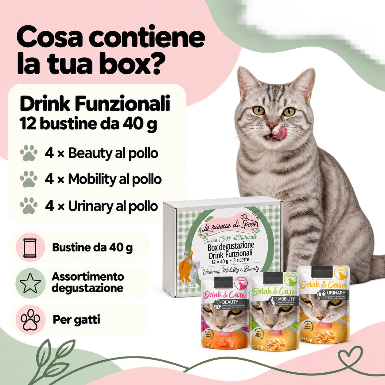 Box Drink funzionali gatto – contenuto della box