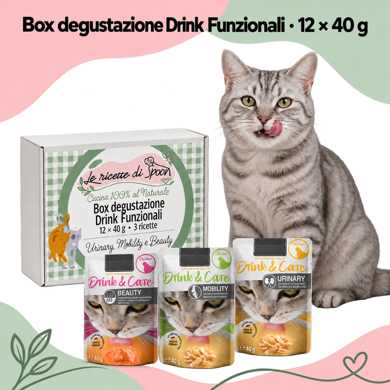 Box Drink funzionali gatto – confezione e bustine
