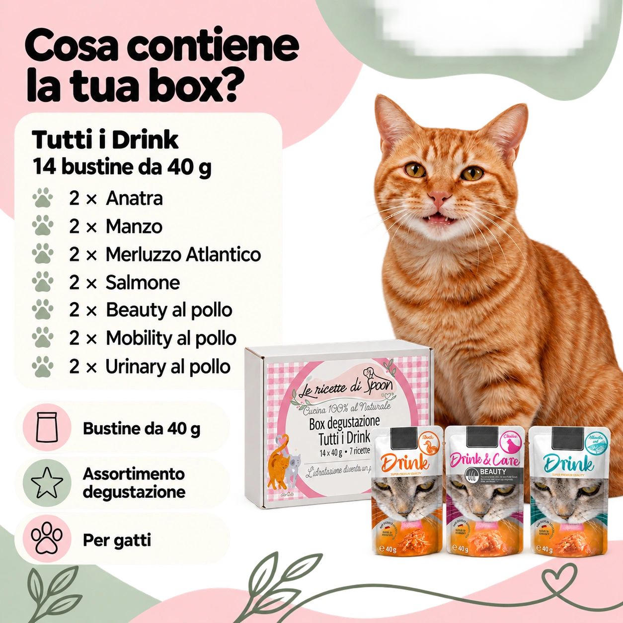 Box Tutti i Drink gatto – confezione e bustine