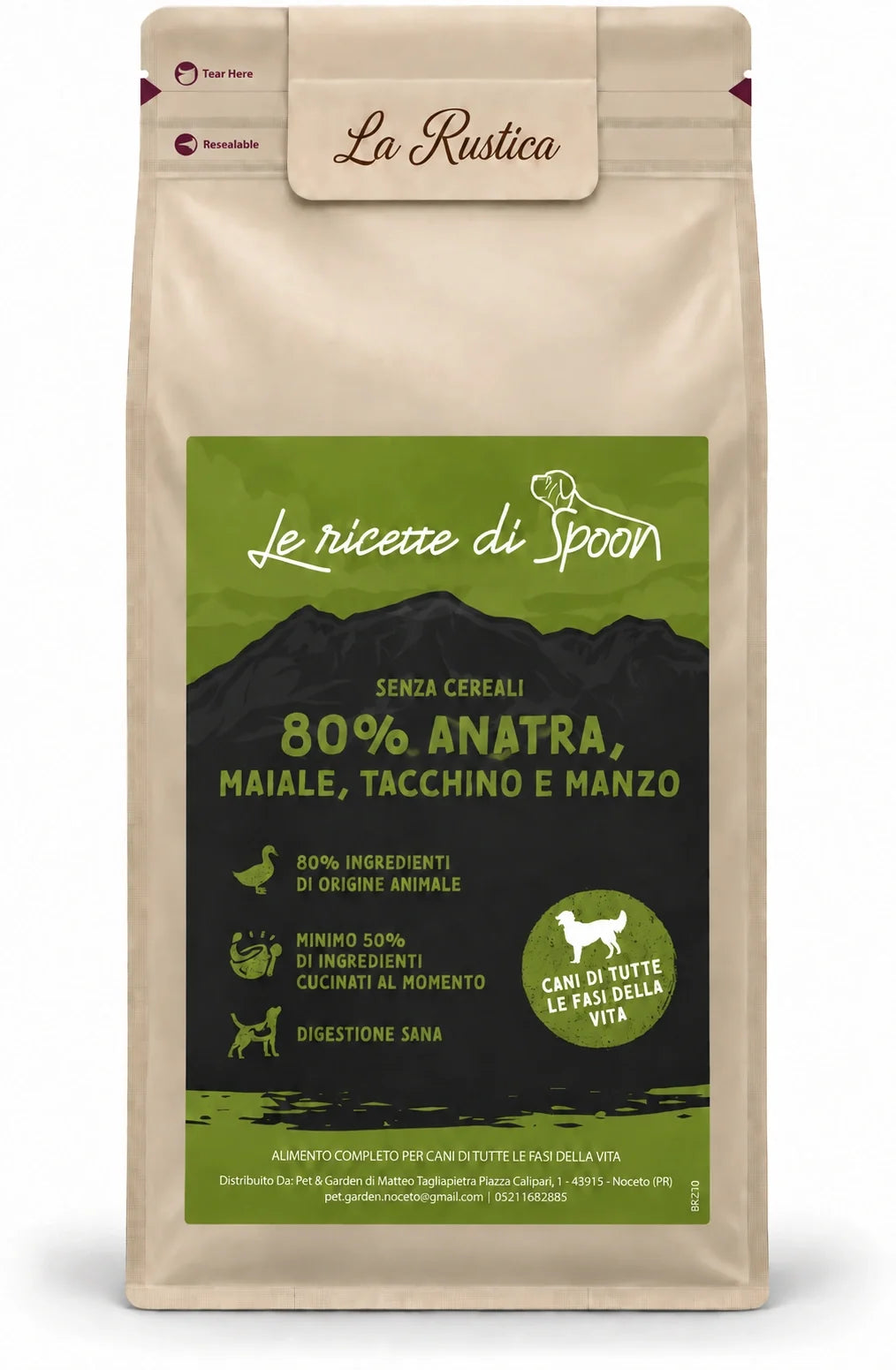 Le Ricette di Spoon La Rustica anatra maiale tacchino manzo – sacco su sfondo bianco