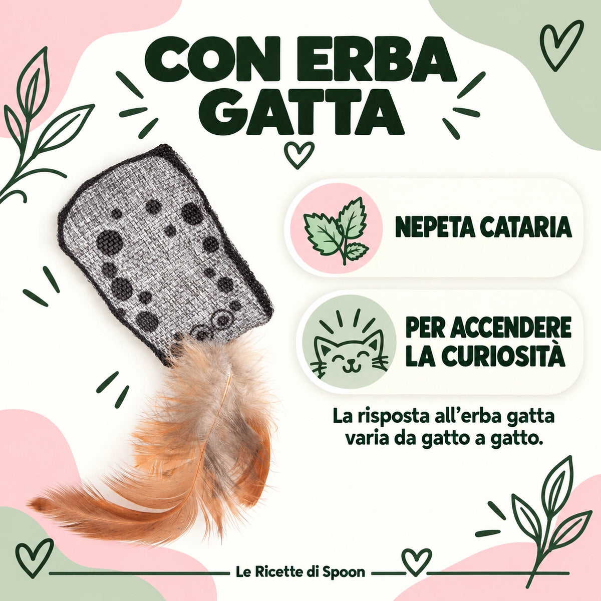 Cuscinetto marino maculato con erba gatta e piume | Le Ricette di Spoon | erba gatta