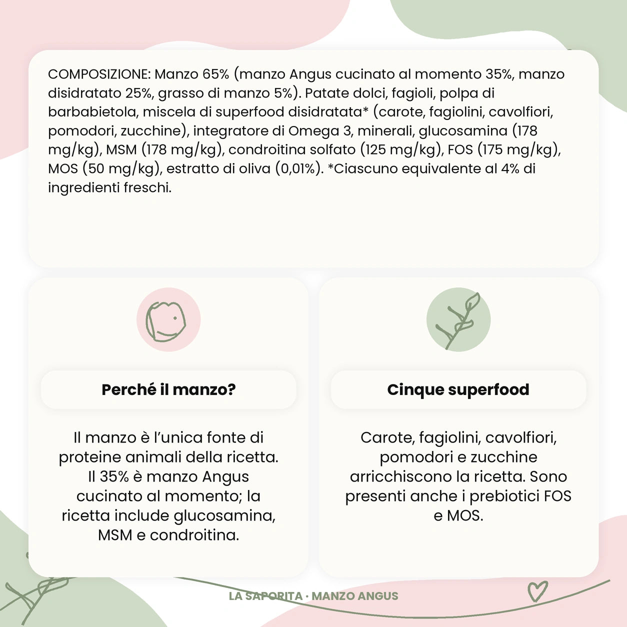 La Saporita manzo angus: ingredienti e benefici