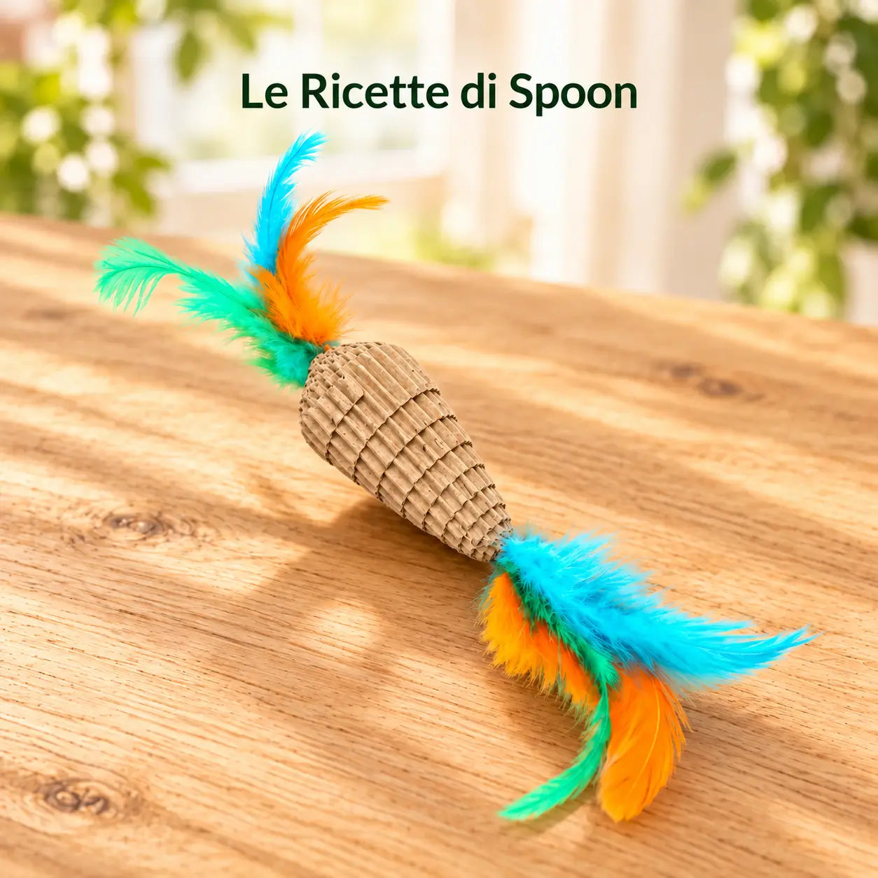 Mini carota in cartone con piume | Le Ricette di Spoon | immagine principale con testo lineare