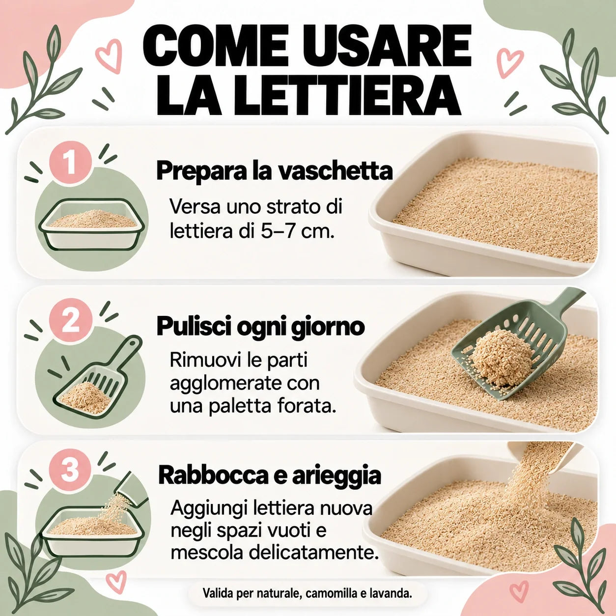 Lettiera vegetale Spoon — uso