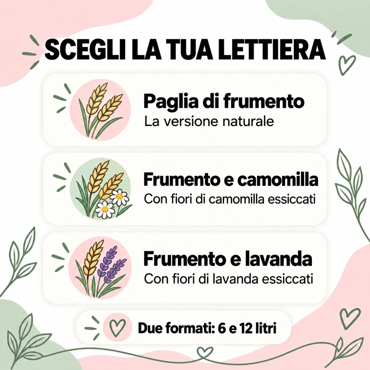 Lettiera vegetale Spoon — varianti