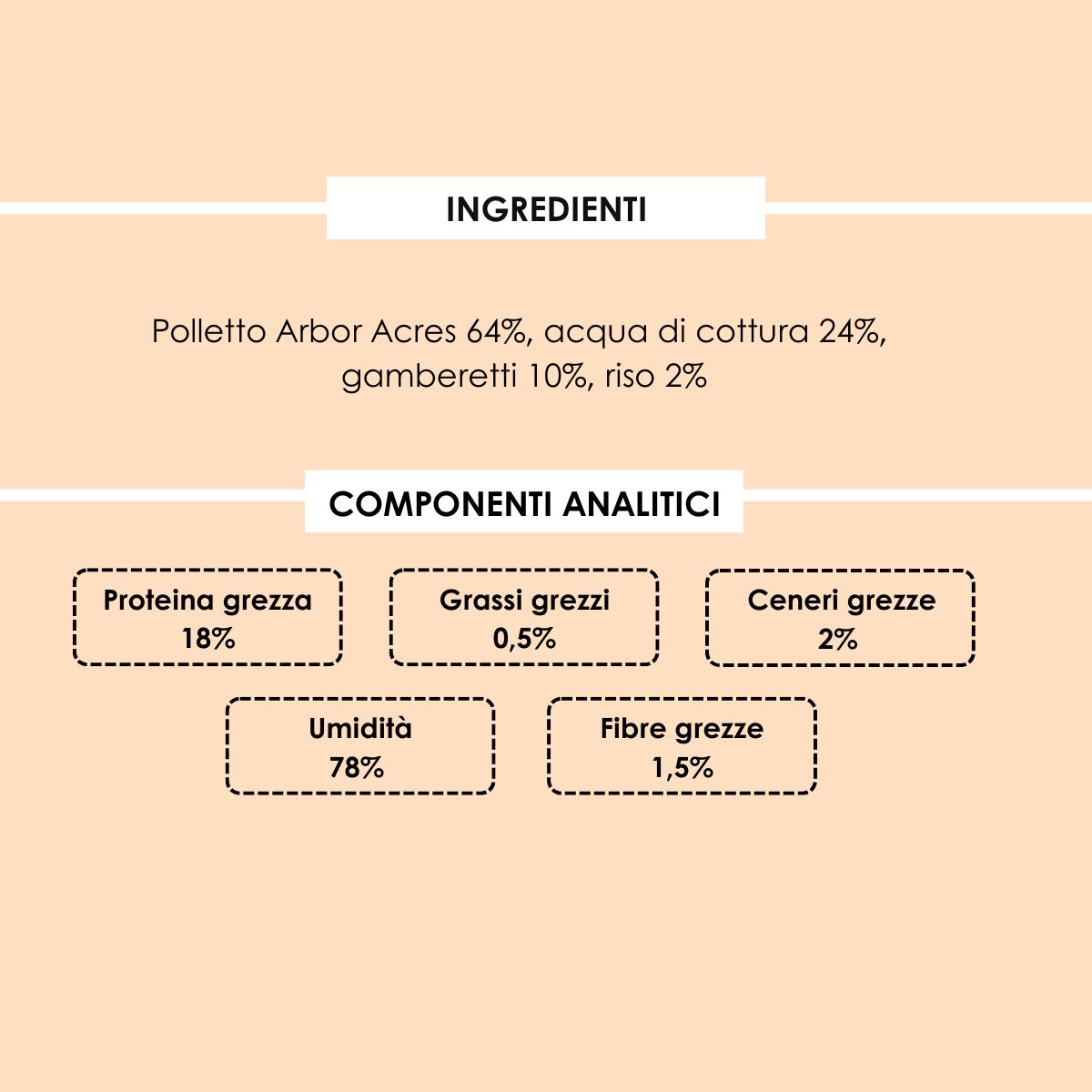 Le Ricette Semplici | Umido Naturale | Tenero Polletto Arbor Acres e Gamberetti, acqua di cottura ed un pizzico di riso, cotti al vapore in vasetto 70 g