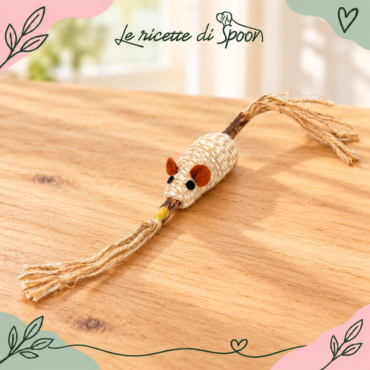 Topolino con bastoncino e cordini sul tavolo – Le Ricette di Spoon