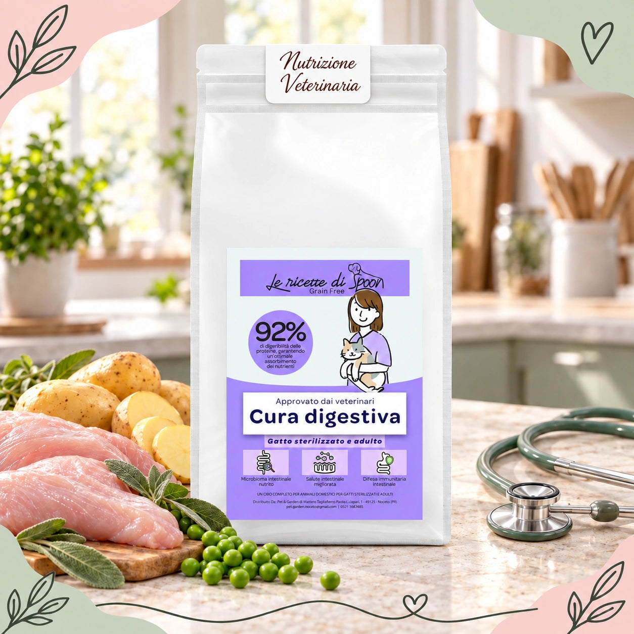 Nutrizione Veterinaria gatto – Cura digestiva: ambientata
