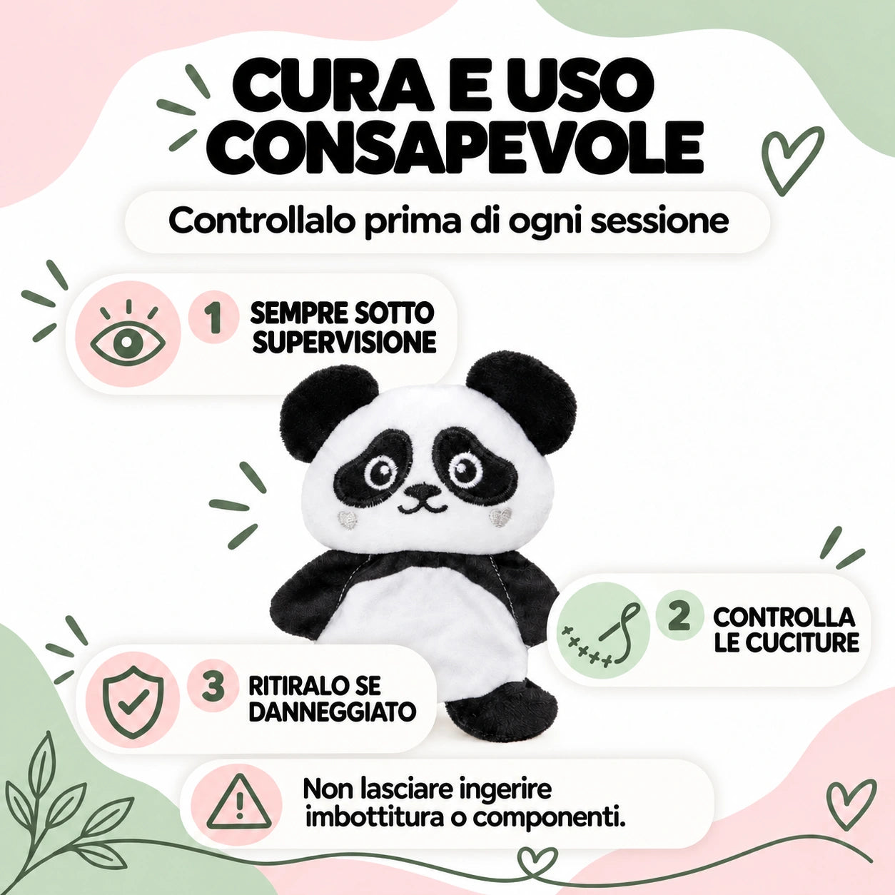Cura del Panda con pancia quasi piatta