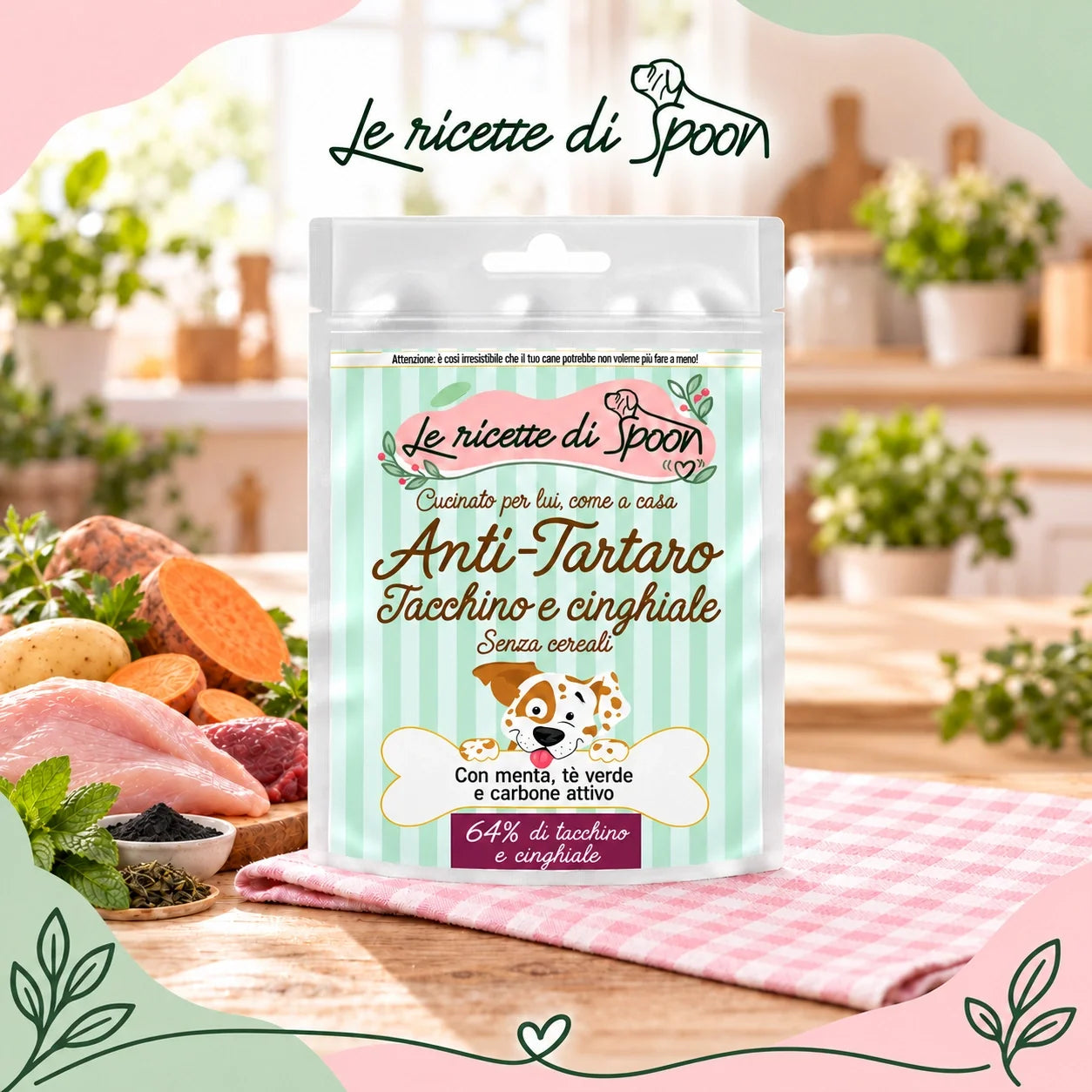 Anti-Tartaro – Snack per cane senza cereali – 70 g – copertina stile Spoon