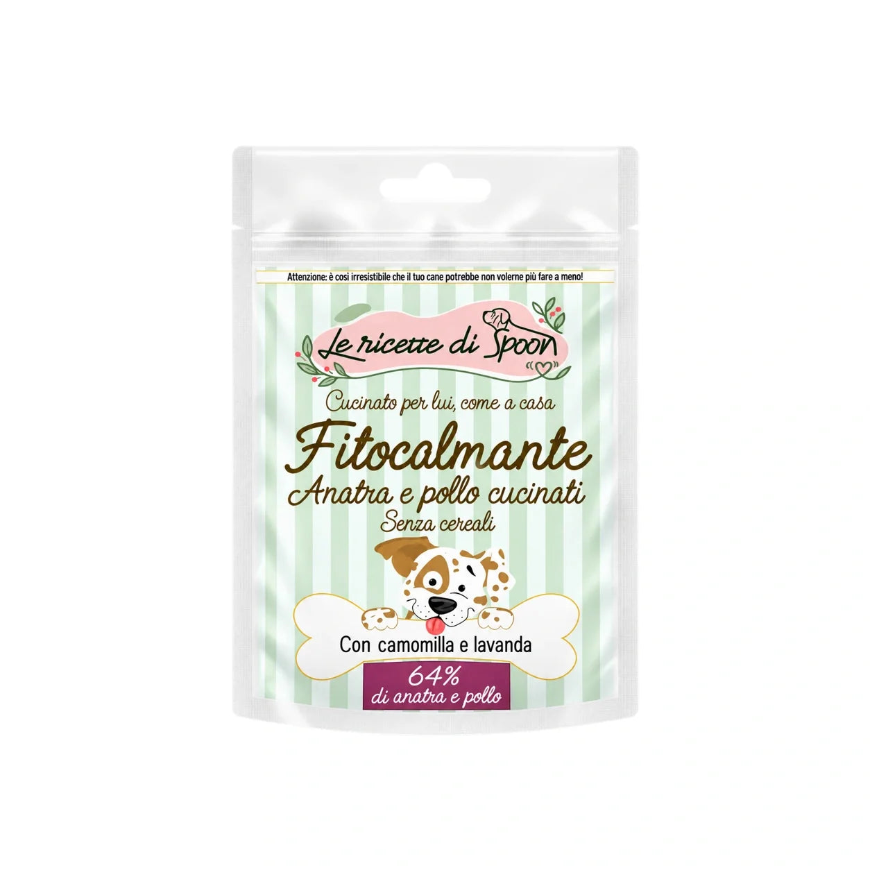 Fitocalmante – Snack per cane senza cereali – 70 g – Foto confezione su fondo bianco