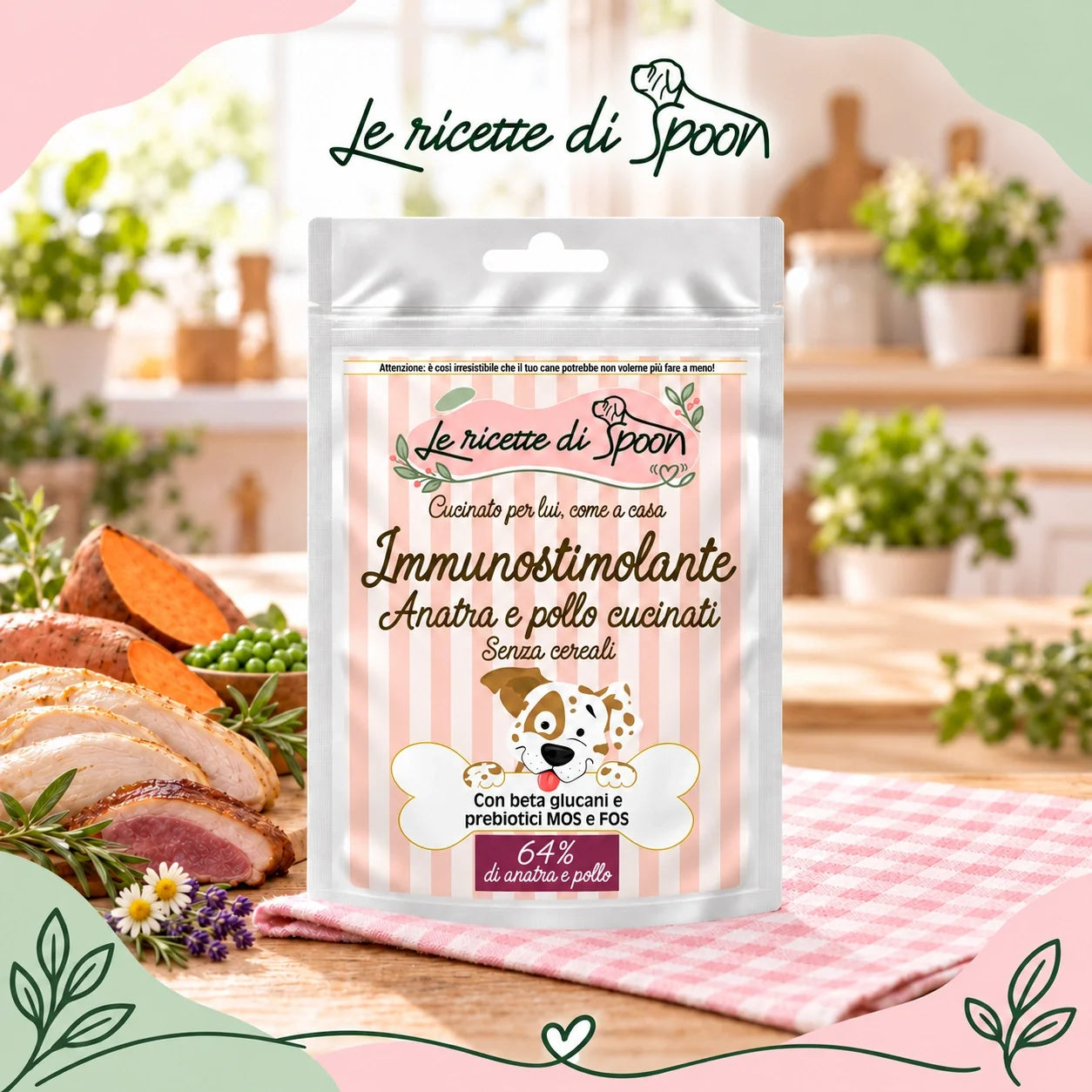 Immunostimolante – Snack per cane senza cereali – 70 g – copertina stile Spoon