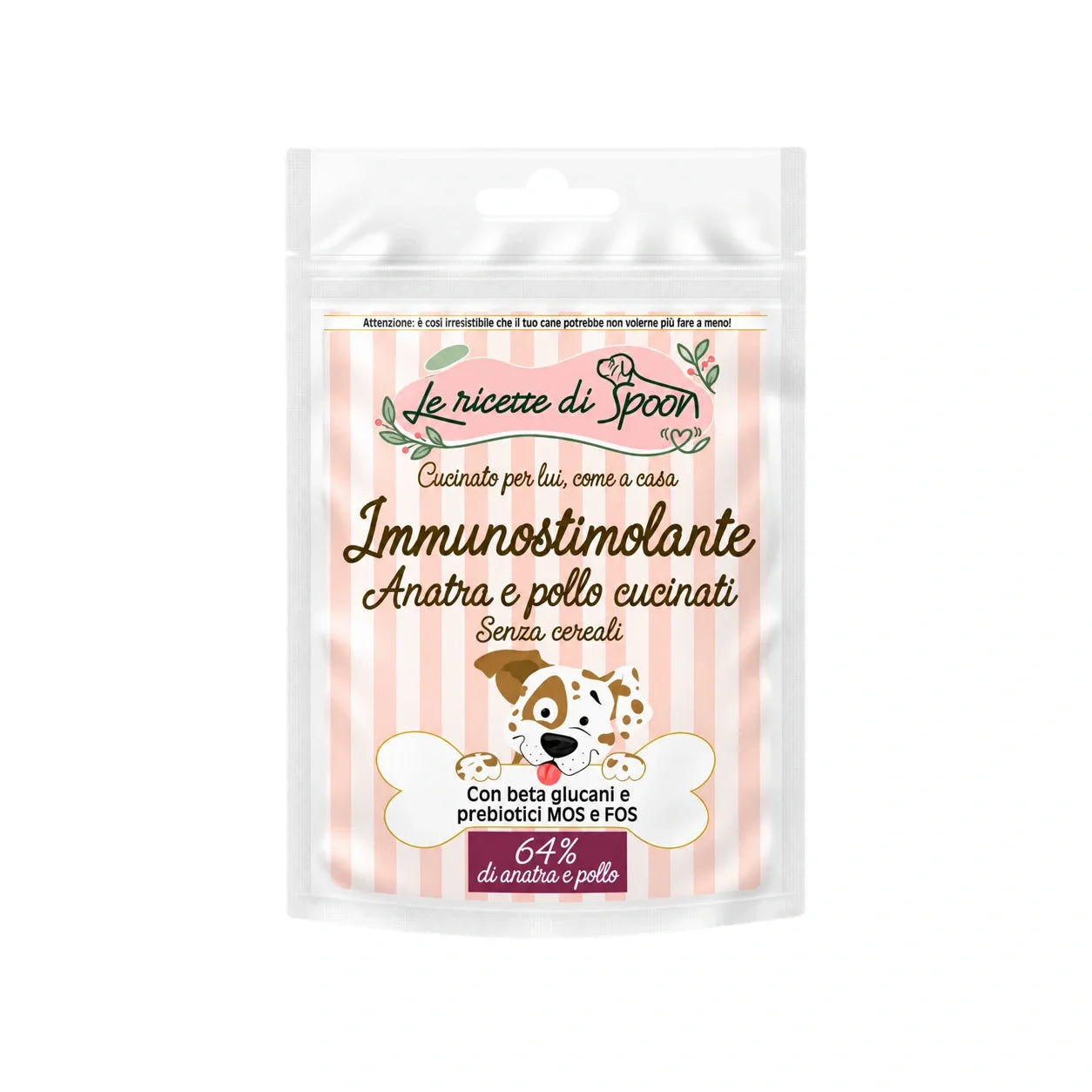 Immunostimolante – Snack per cane senza cereali – 70 g – Foto confezione su fondo bianco