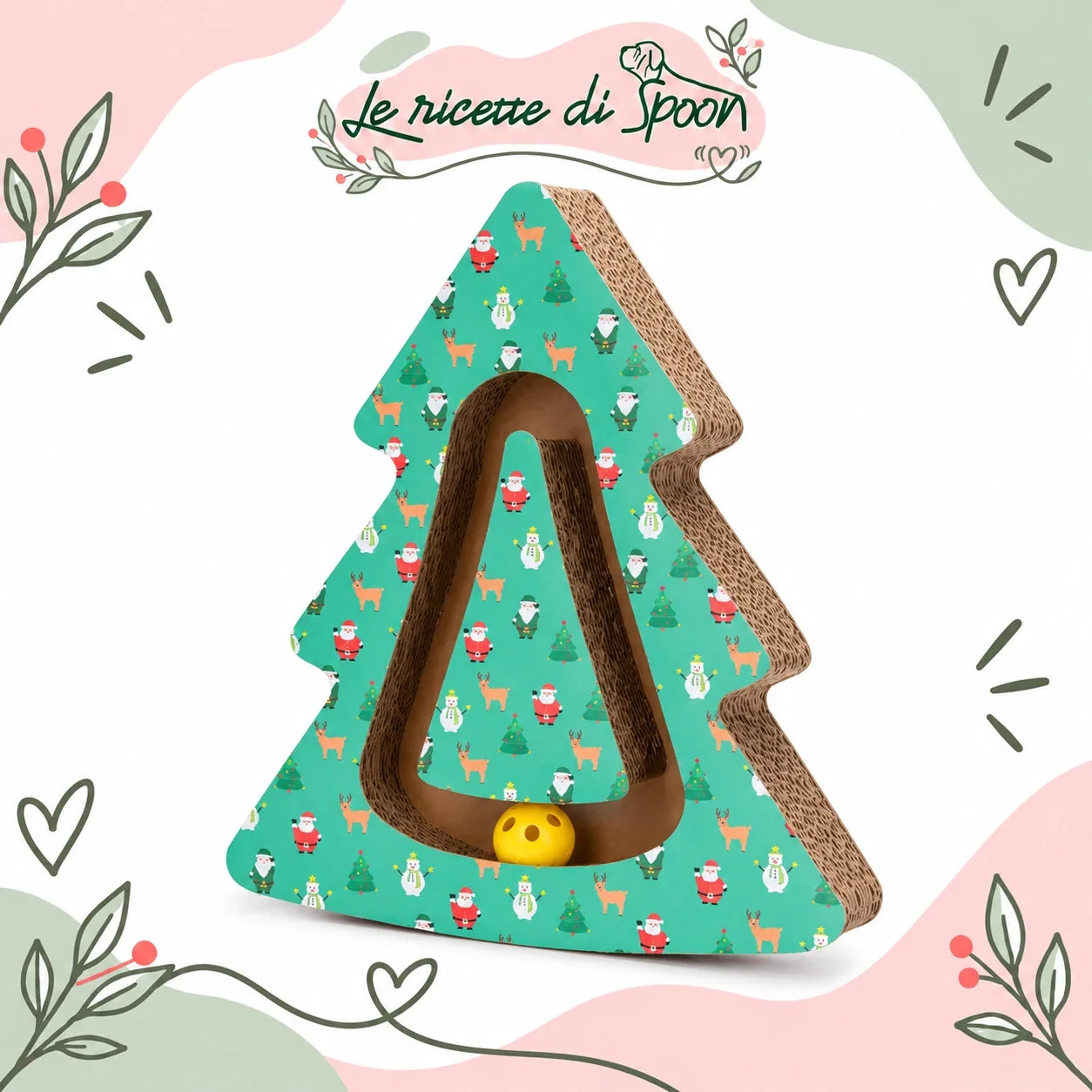 Tiragraffi Abete 2 in 1 con pallina e catnip — Le Ricette di Spoon