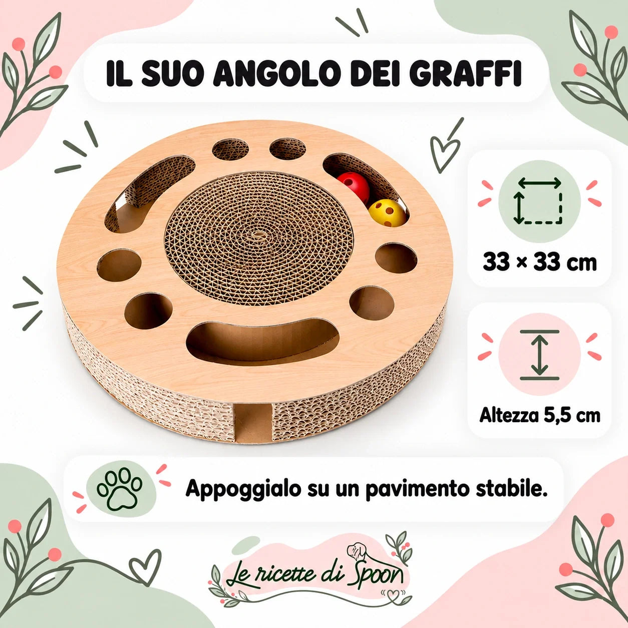 Girotondo — dimensioni 33 × 33 × 5,5 cm