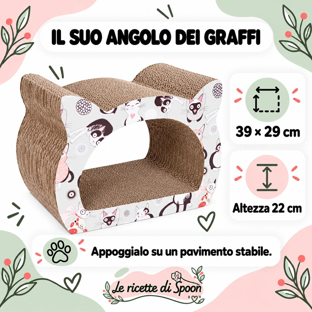 Micio — dimensioni esterne 39 × 29 × 22 cm