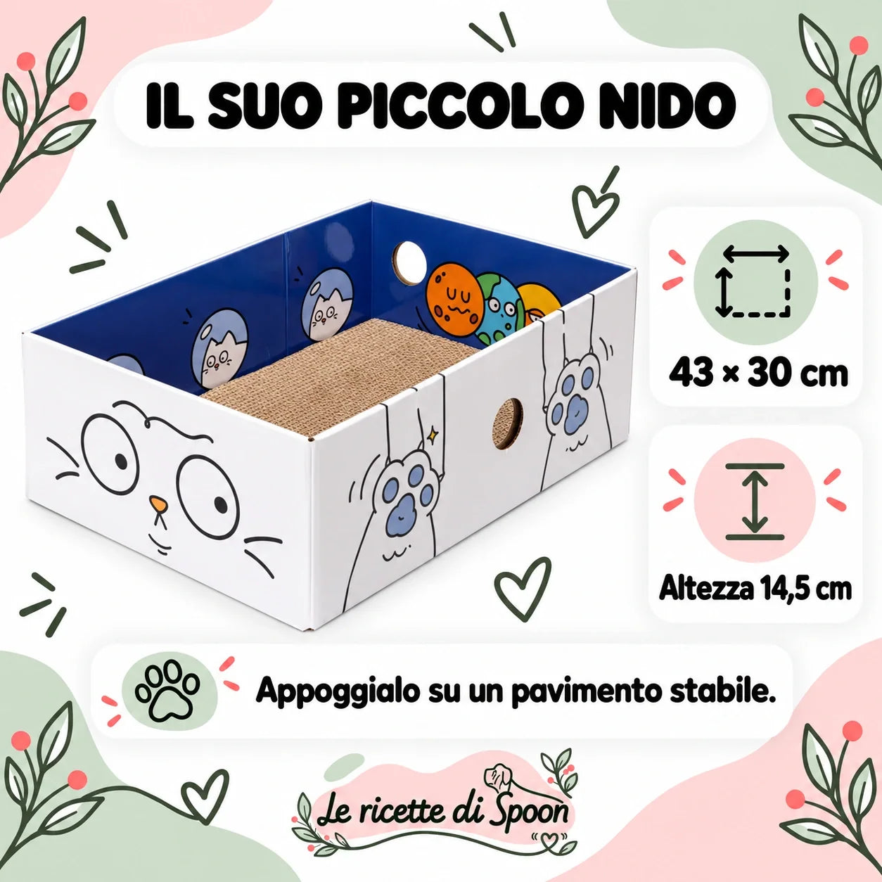 Nido — dimensioni montato 43 × 30 × 14,5 cm