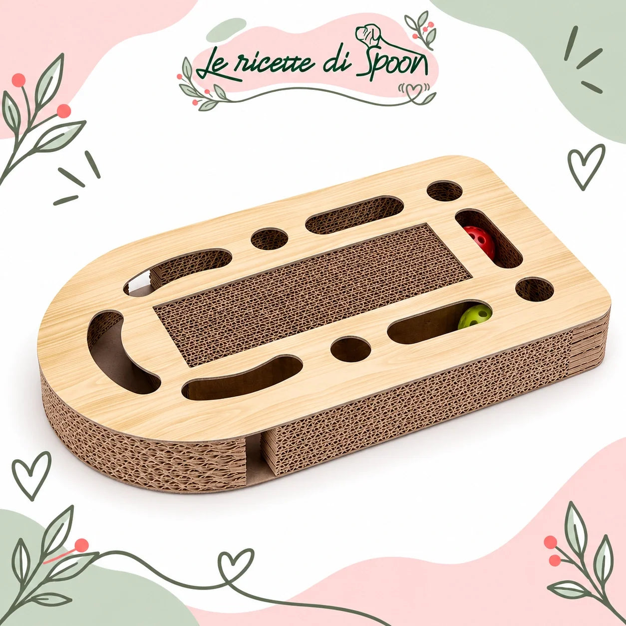 Tiragraffi Pista 2 in 1 con palline e catnip — Le Ricette di Spoon
