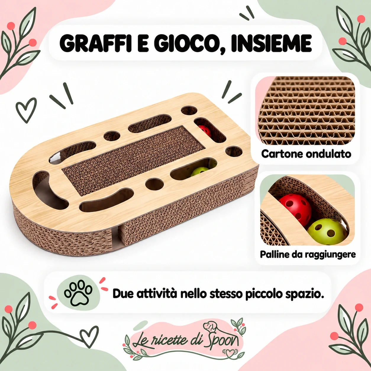 Pista — cartone ondulato e palline